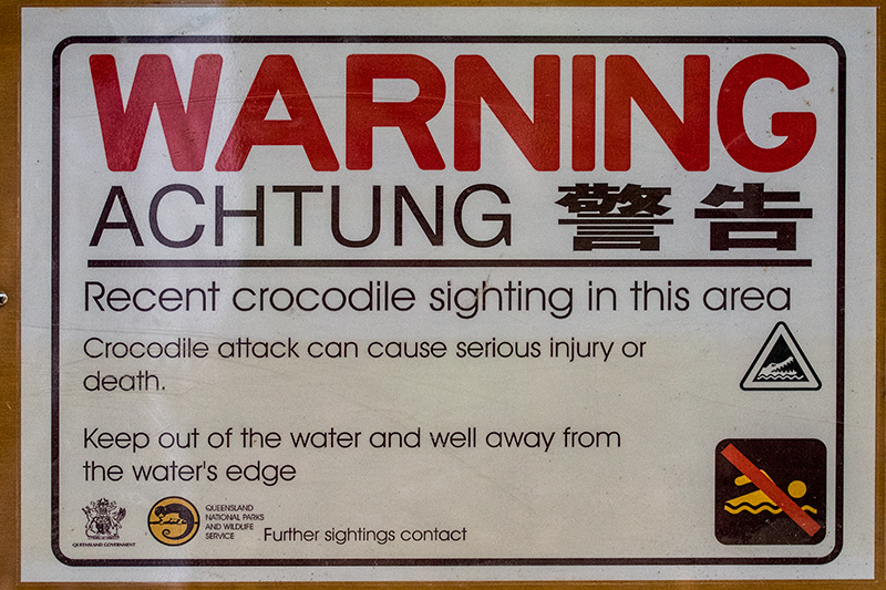 Crocodile Warning, Cairns Botanic Gardens, Cairns, Australia