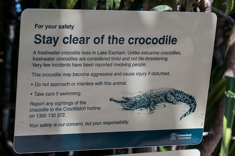 Crocodile Warning, Lake Eacham, Australia