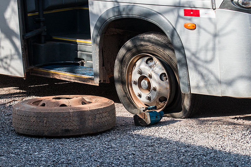 Flat Tire On the Road to Pousada Penhasco, Brazil 