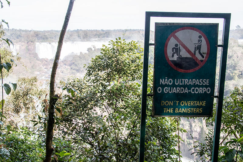 Warning-Don't Overtake the Banisters, Parque Nacional do Iguau, (Iguazu National Park), Brazil