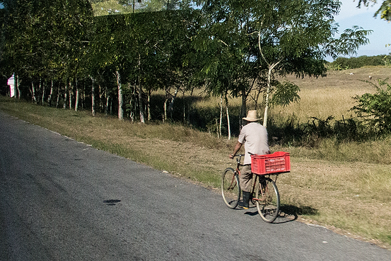 Bicyclist en Route Santa Clara to Havana, Cuba