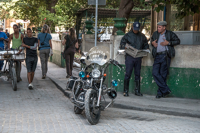 Policemen and Police Motorcycle and , Havana, Cuba