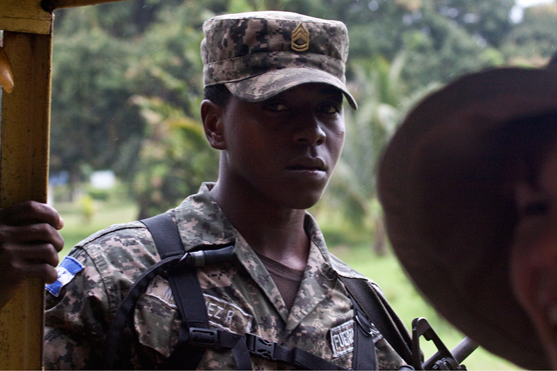 Armed Soldiers on the Train From Salado Barra, Honduras