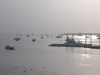 Foggy morning at Provincetown Harbor