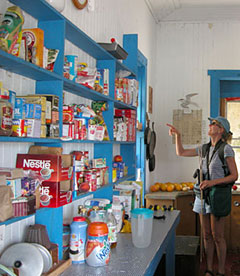 The "well-stocked" larder in the research shed