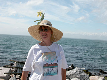 Not an Easter Bonnet, the flowers keep the terns away