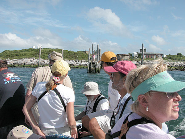 The group leaves Great Gull Island