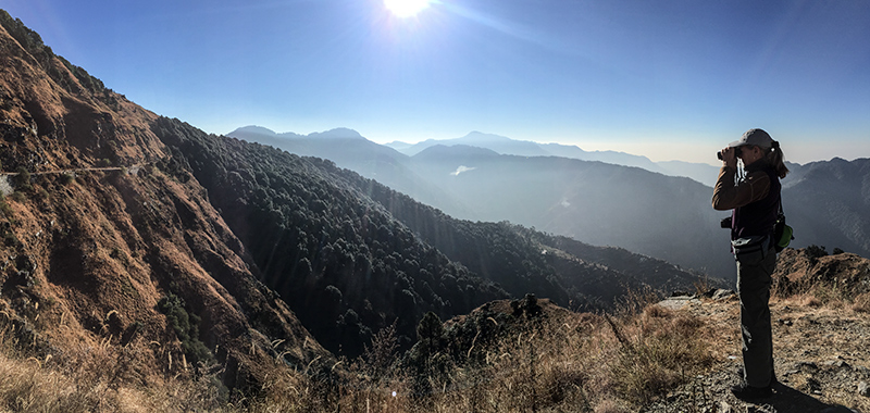 Joan on Binayak Road from Pangot to Binayak, India