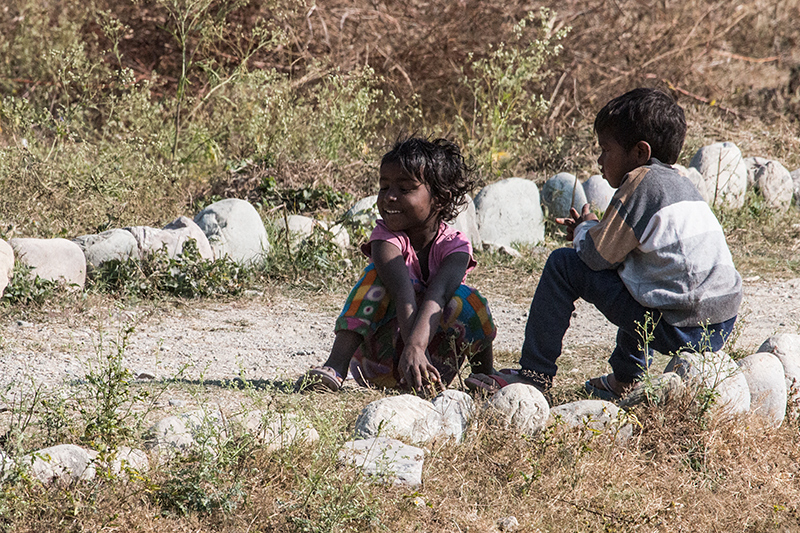 Children, Near Tiger Camp, India