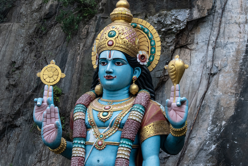 Statue of Lord Krishna, Batu Caves, Gombak, Selangor, Peninsular Malaysia