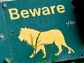 Sign on a Golf Course, Kruger National Park, South Africa