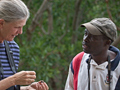 Joan and a Local Guide at the Drakensberg Escarpment, South Africa