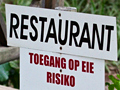 Signs at a Restaurant