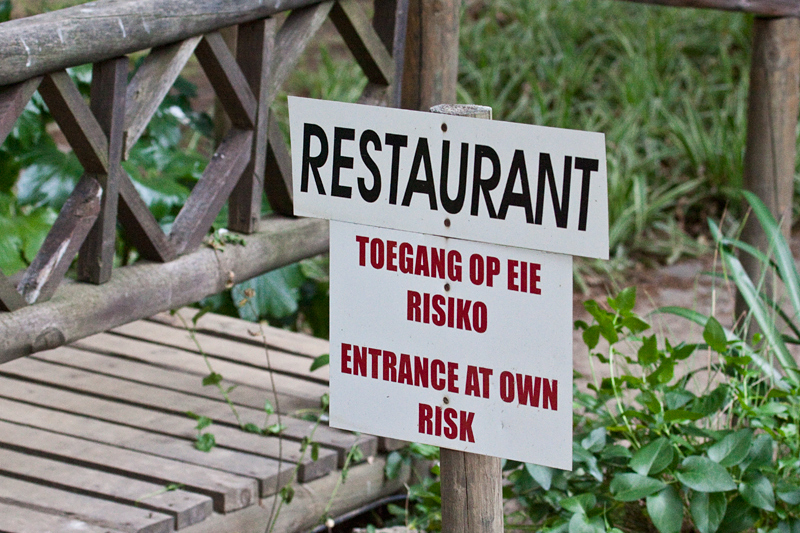 Signs at a Restaurant, Ceres, South Africa