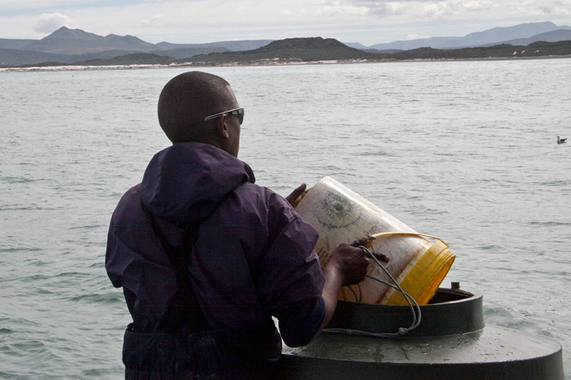 Getting ready to chum for sharks, Shark Cage Diving in Kleinbaai, South Africa