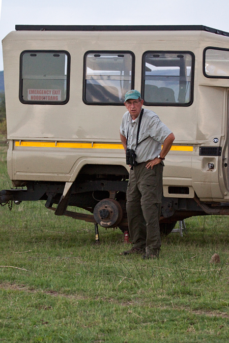 Flat Tire at Mkhombo Dam Nature Reserve, South Africa