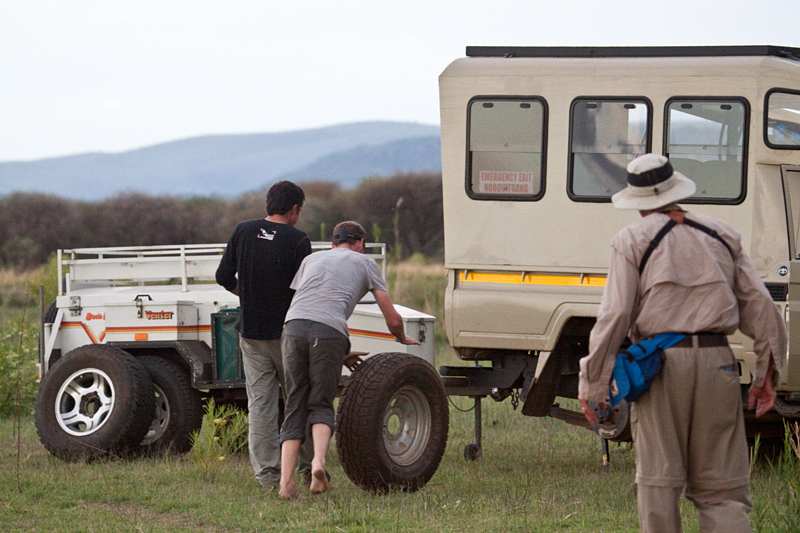 Flat Tire at Mkhombo Dam Nature Reserve, South Africa